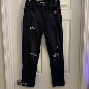 Distressed Black Women Jeans